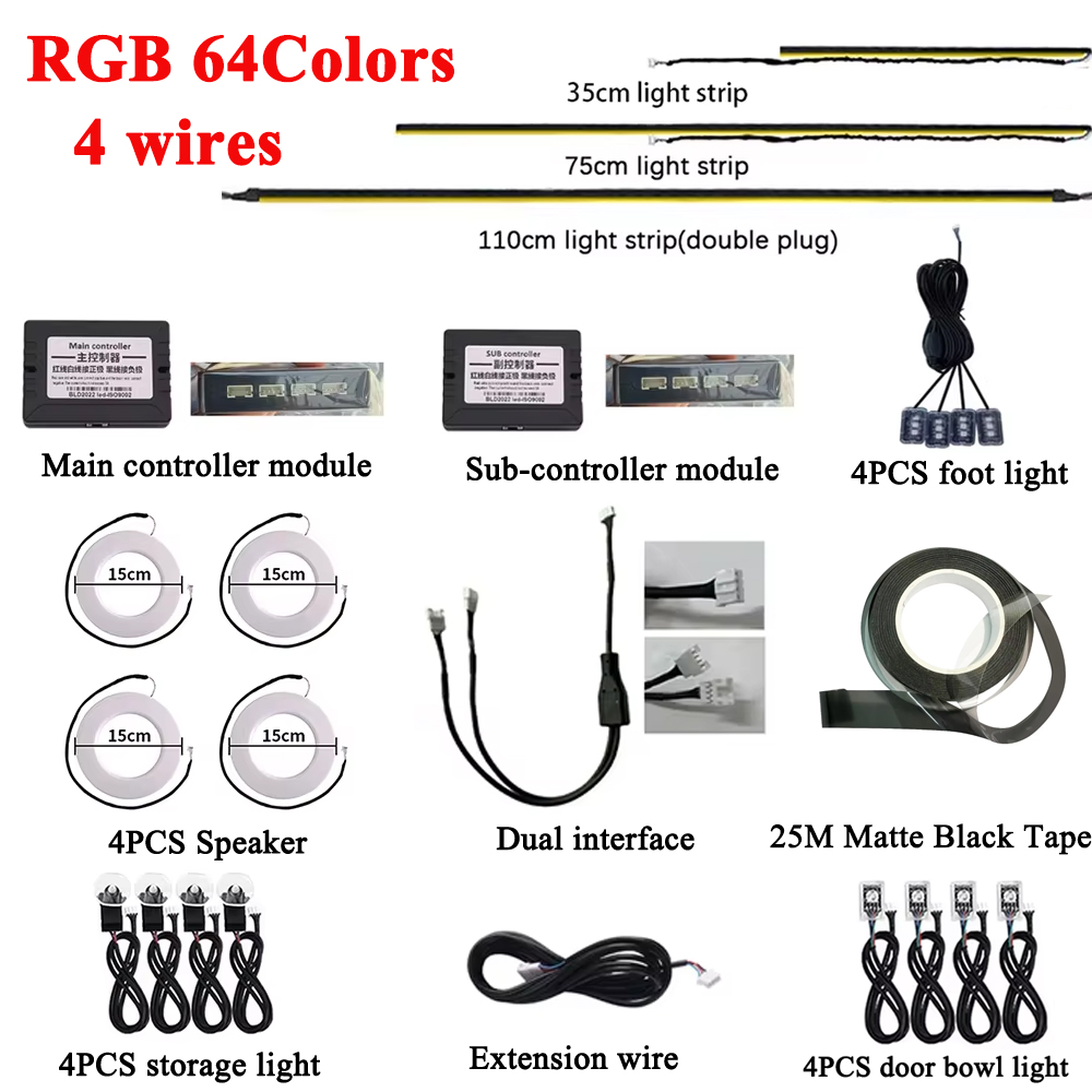 Controller Extension Cord - RGB 64 Renkli LED Araç Ambiyans