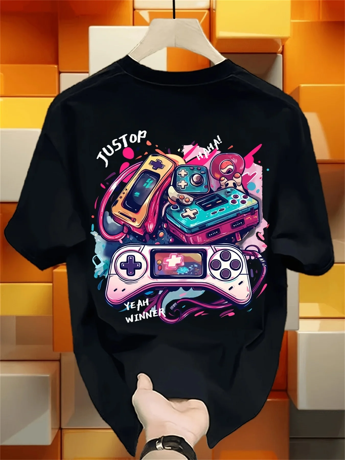 Retro Gaming Jersey - Retro Graffiti Gamepad Sanatı Çift Taraflı