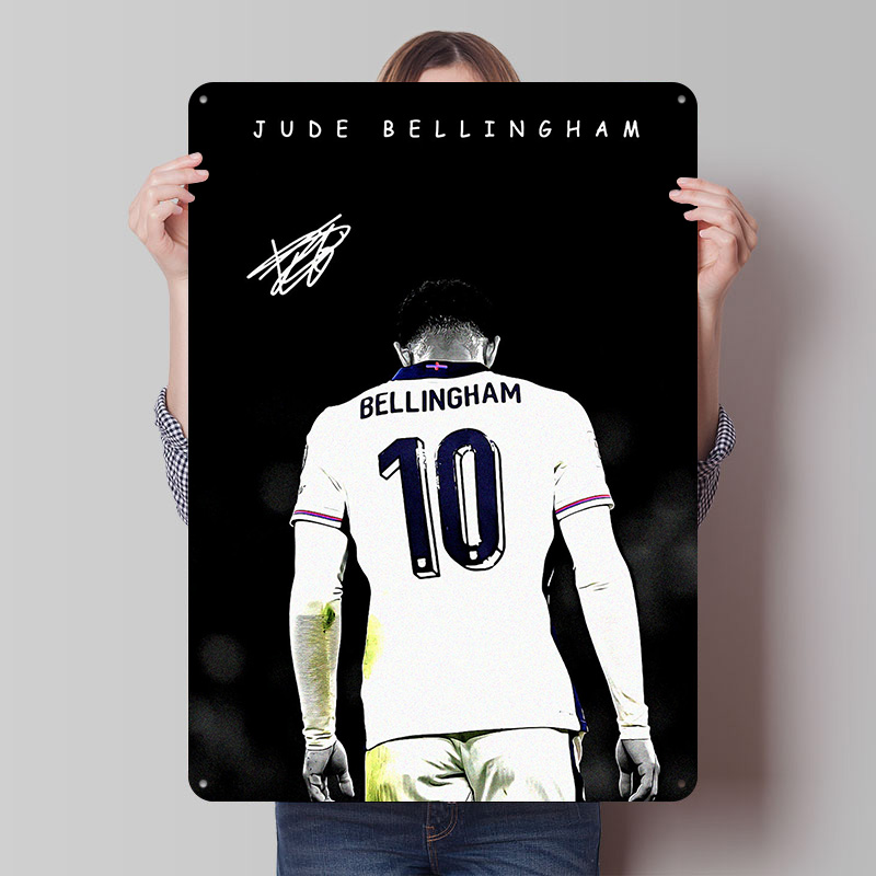 Retro Gaming Jersey - Bellingham Futbol Forması Teneke Poster Özel